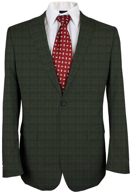 100% Cashmere Kilamanjaro Grey Plaid Made To Measure Jacket  - CER0073_MTM_SJ