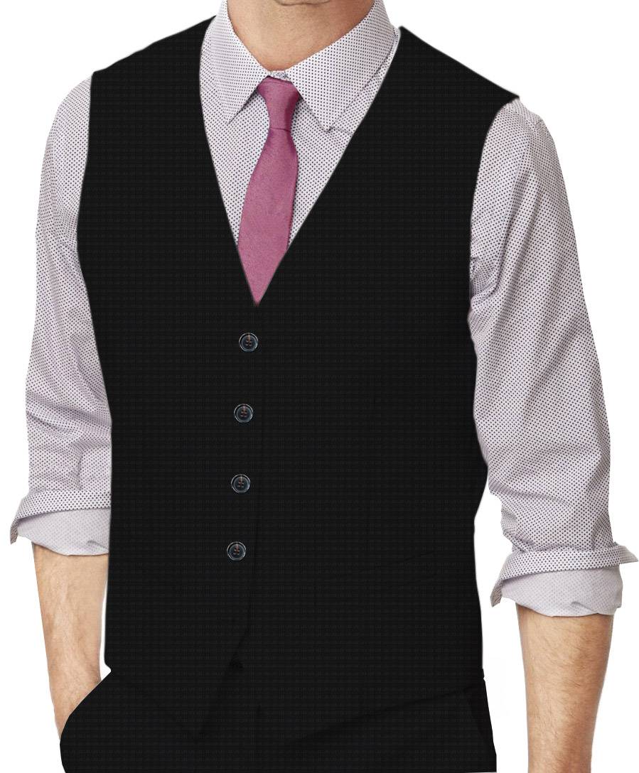 Black Russian Charcoal Dots Made To Measure Vest - VBC0377_MTM_SV