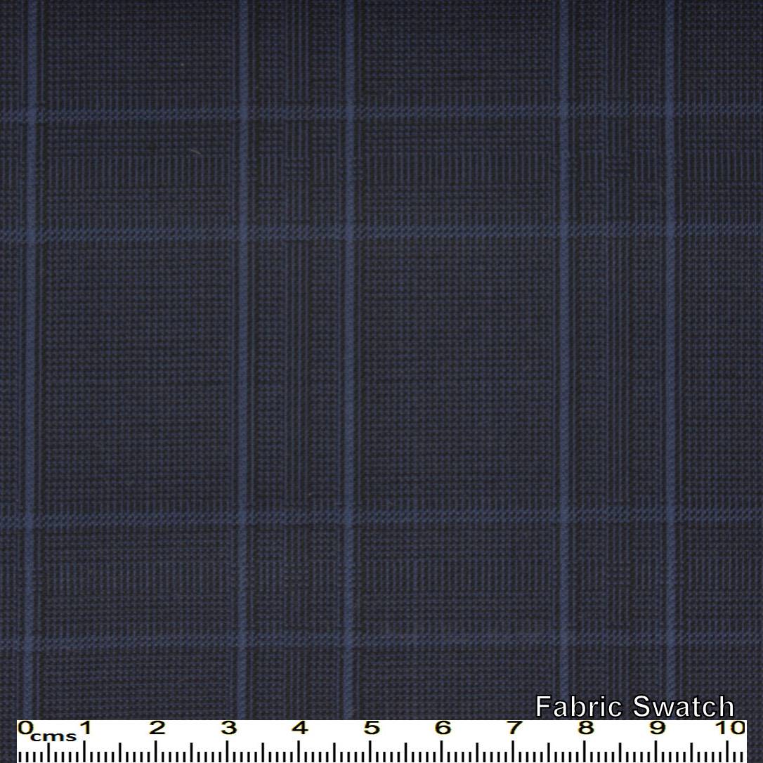 Black rock Navy Plaid Made To Measure Jacket - VBC0381_MTM_SJ