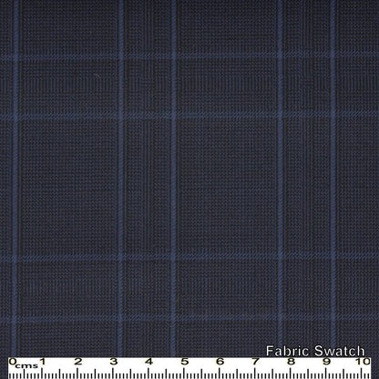 Black rock Navy Plaid Made To Measure Vest - VBC0381_MTM_SV