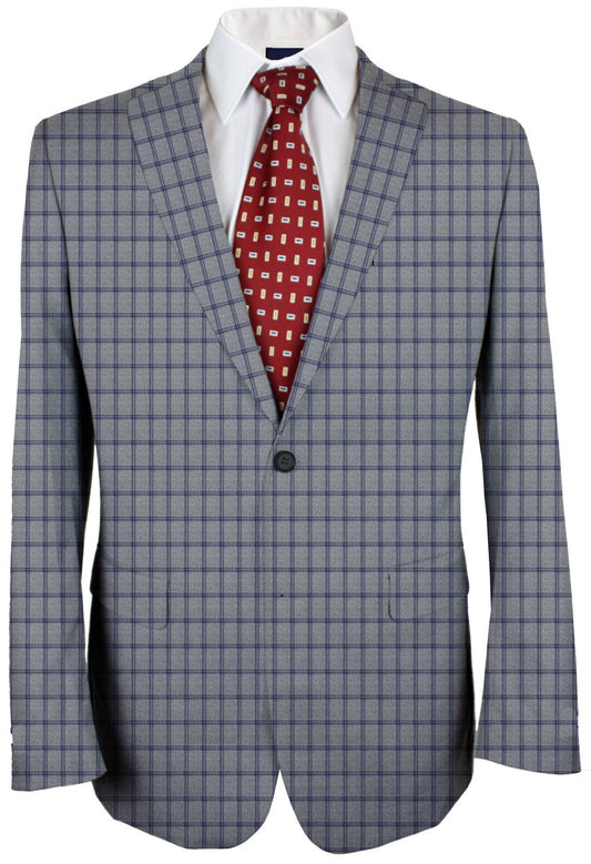 Grey Chateau Windowpane Made To Measure Jacket - VBC0428_MTM_SJ