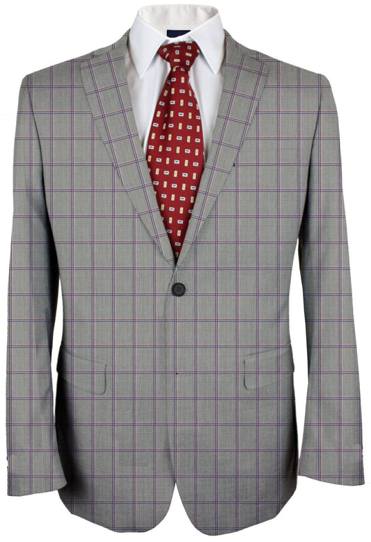 Foggy Grey Windowpane Made To Measure Jacket - VBC0433_MTM_SJ