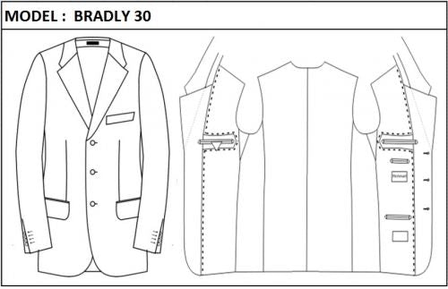 CLASSIC - SINGLE BREASTED, 3 BUTTONS,NOTCH  LAPEL JACKET-BRADLY_30