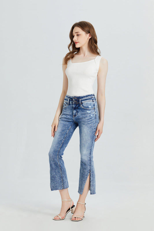 BAYEAS HIGH QUALITY HIGH RISE FLARE JEANS - BYF1031
