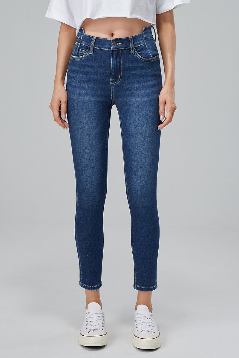 Bayeas High Quality Dark & Medium Blue Mid RISE SKINNY JEANS - BYS2029