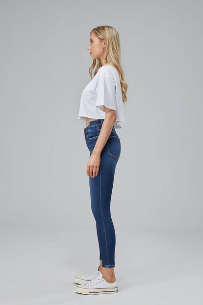 Bayeas High Quality Dark & Medium Blue Mid RISE SKINNY JEANS - BYS2029