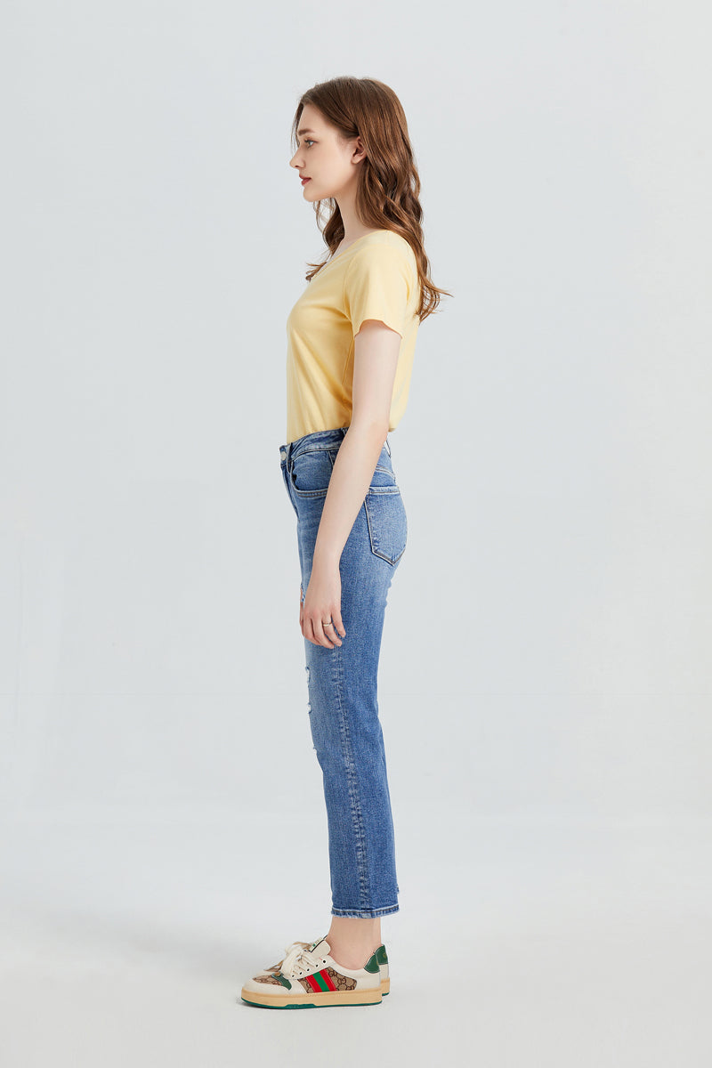 BAYEAS HIGH QUALITY MID RISE STRAIGHT JEANS - BYT5013