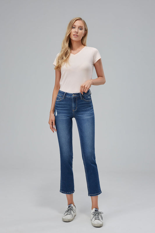 BAYEAS HIGH QUALITY MID RISE STRAIGHT LEG JEANS - BYT5021