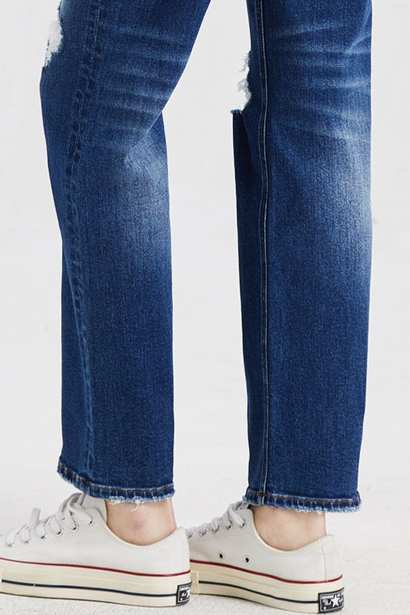 BAYEAS HIGH QUALITY HIGH RISE STRAIGHT LEG JEANS - BYT5027