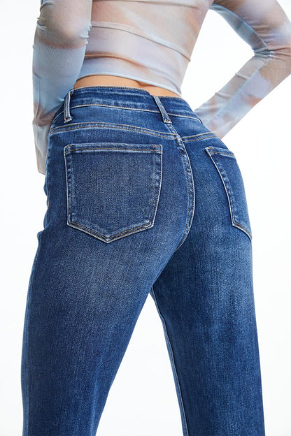 BAYEAS HIGH QUALITY DARK BLUE HIGH RISE STRAIGHT JEAN - BYT5145-DB