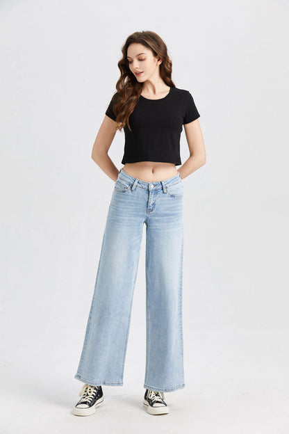 BAYEAS HIGH QUALITY MID RISE WIDE LEG JEANS - BYW8001