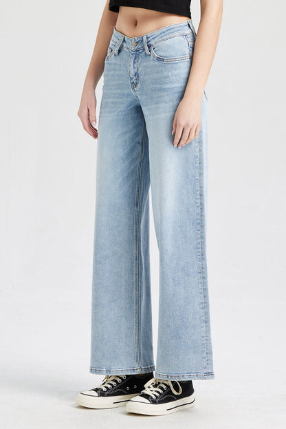 BAYEAS HIGH QUALITY MID RISE WIDE LEG JEANS - BYW8001