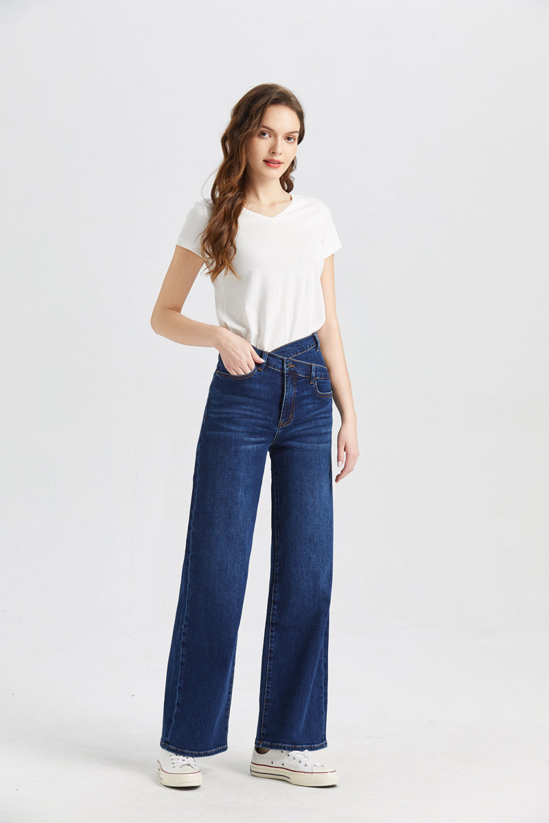 BAYEAS HIGH QUALITY HIGH RISE WIDE LEG JEANS - BYW8002