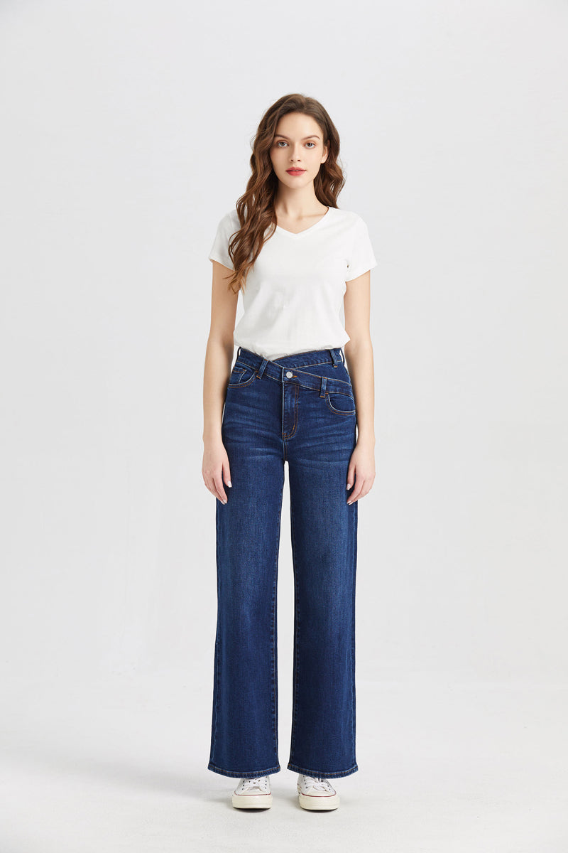 BAYEAS HIGH QUALITY HIGH RISE WIDE LEG JEANS - BYW8002