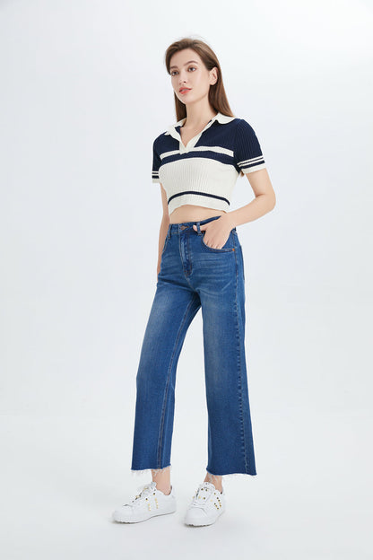 Bayeas High Quality HIGH RISE WIDE LEG JEANS - BYW8015