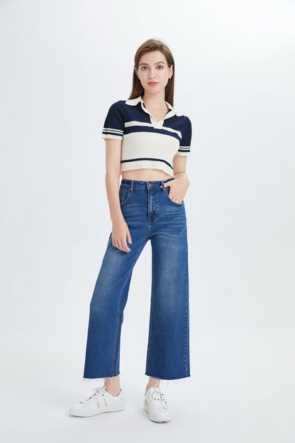 Bayeas High Quality HIGH RISE WIDE LEG JEANS - BYW8015