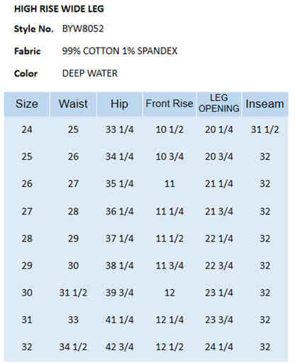 Bayeas High Quality HIGH RISE WIDE LEG JEANS - BYW8052