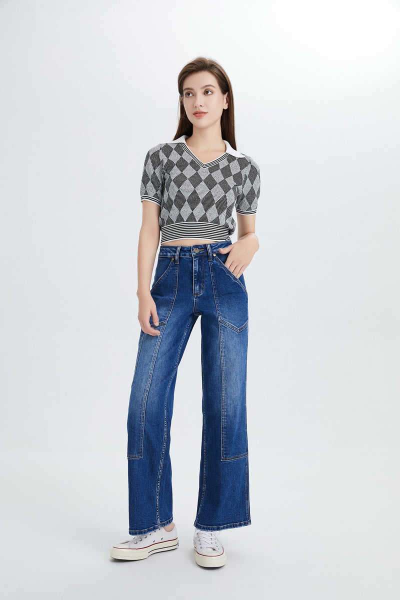 BAYEAS HIGH QUALITY HIGH RISE WIDE STRAIGHT CROP - BYW8099