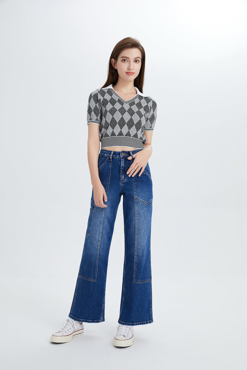 BAYEAS HIGH QUALITY HIGH RISE WIDE STRAIGHT CROP - BYW8099