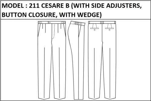 CLASSIC PANT -  MODEL_211_CESARE_B_WITH_SIDE_ADJUSTERS_BUTTON_CLOSURE_AND_WEDGE