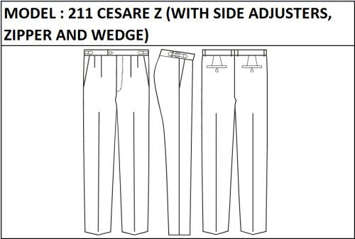 CLASSIC PANT -  MODEL_211_CESARE_Z_WITH_SIDE_ADJUSTERS_ZIPPER_AND_WEDGE