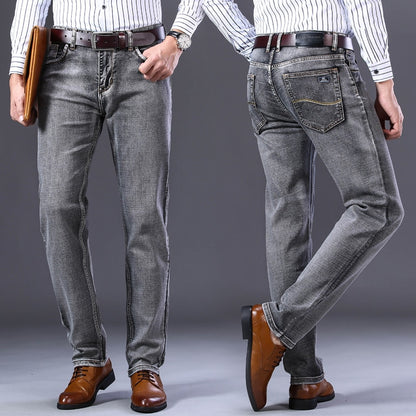 Men's Stretch Regular Fit Business Casual Classic Style Denim (6 Colors)