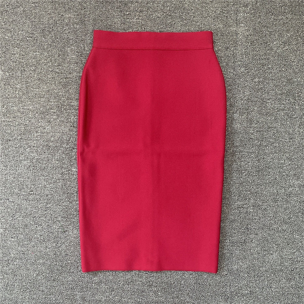 Women's Rayon Bandgae Elegant Pencil Skirt (13 Colors)