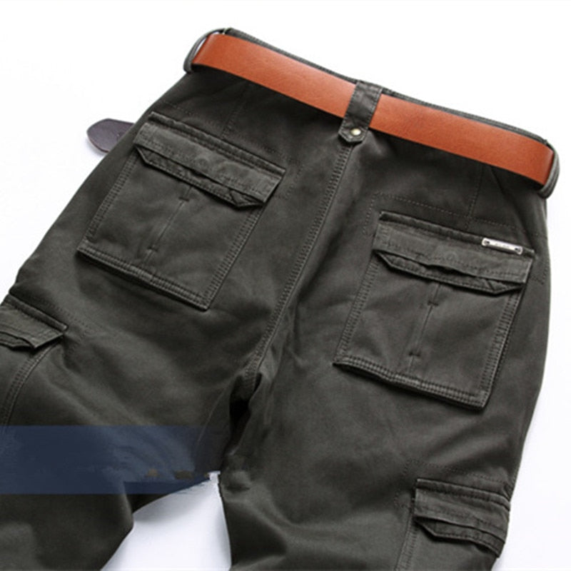 Men's 6 Pockets Fleece Lined Warm Cargo Pants (3 Colors)