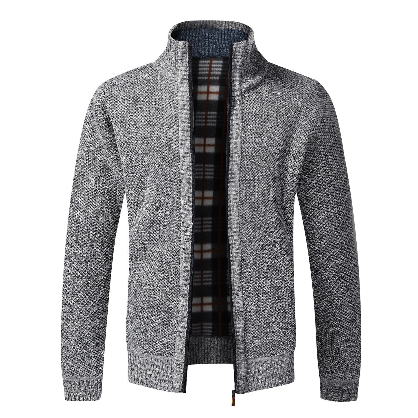 Men's Slim Fit Knitted Thick Fleece Zipper Sweatercoat (8 Colors)