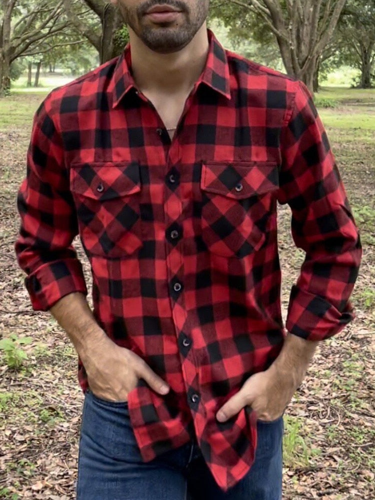 Men's Plaid Flannel  Casual Long-Sleeved Shirts (USA Size) - Collection 2 (12 Styles)