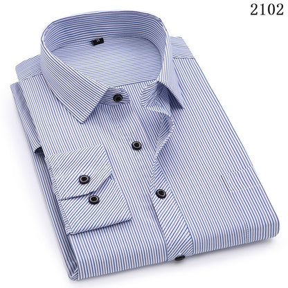 Men's Mens Business Classic Striped Long Sleeved Dress Shirts (5 Colors)