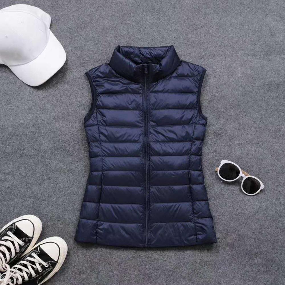 Spring autumn women 90% white duck down vest waistcoat soft warm thin Ultra Light waistcoat jacket female Portable vest coat