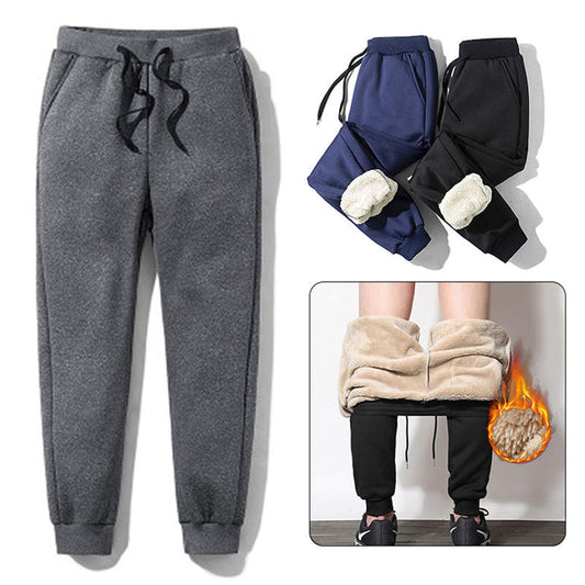 Mens Thick Fleece Thermal Trousers Outdoor Winter Warm Casual Joggers Pants (4 Colors)
