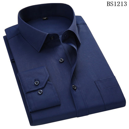 Men's Mens Business Classic Solid Long Sleeved Dress Shirts (6 Colors)