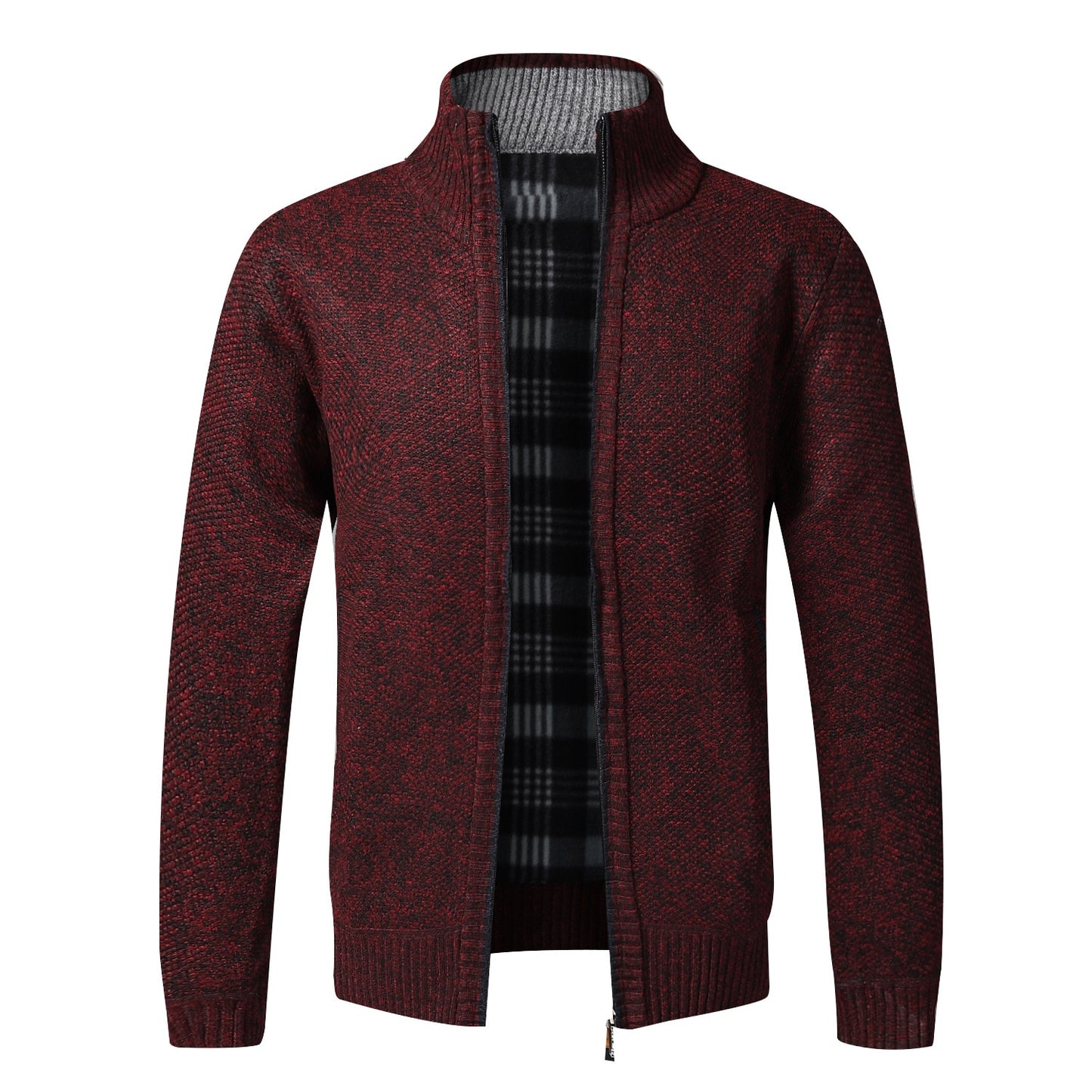 Men's Slim Fit Knitted Thick Fleece Zipper Sweatercoat (8 Colors)