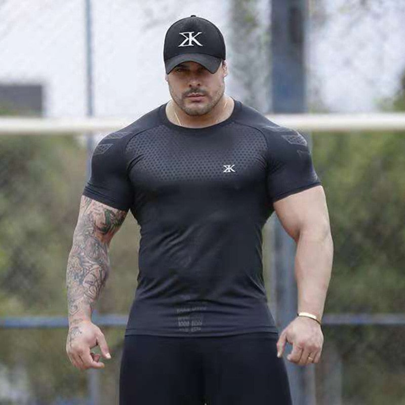 Men's Quick dry Sport Skinny Short Gym Fitness Bodybuilding Workout Tshirt (7 Colors)