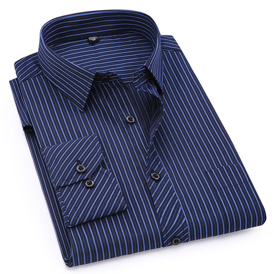 Men's Mens Business Classic Striped Long Sleeved Dress Shirts (5 Colors)