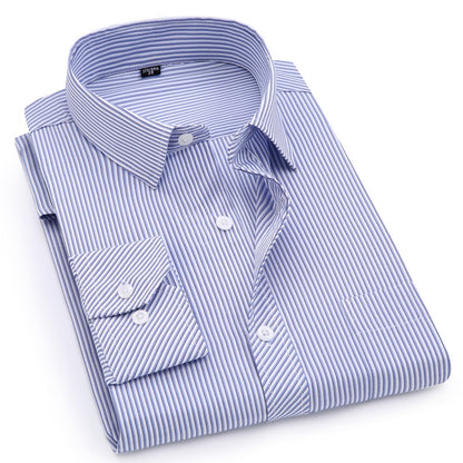 Men's Mens Business Classic Striped Long Sleeved Dress Shirts (5 Colors)