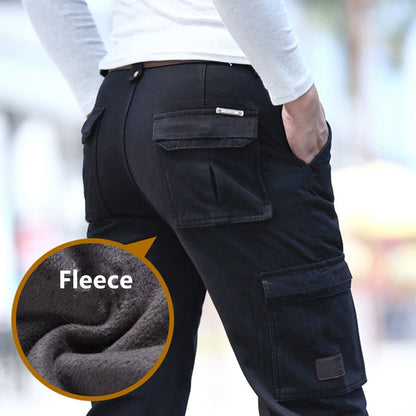 Men's 6 Pockets Fleece Lined Warm Cargo Pants (3 Colors)