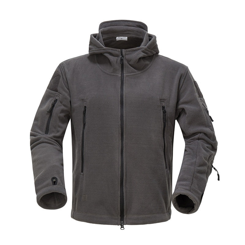 Men's  Military Tactical Outdoor Fleece Softshell Hooded Jacket (4 Colors)