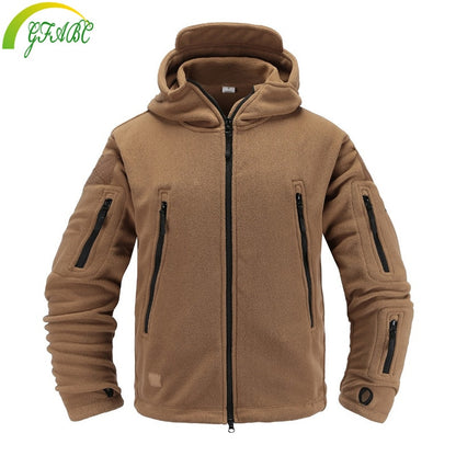 Men's  Military Tactical Outdoor Fleece Softshell Hooded Jacket (4 Colors)