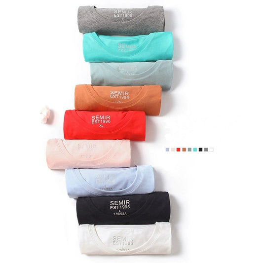 Men's Cotton simple o neck stretch solid casual cool T-Shirt - Collection 2 (8 Colors)