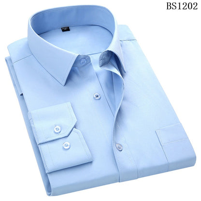 Men's Mens Business Classic Solid Long Sleeved Dress Shirts (6 Colors)