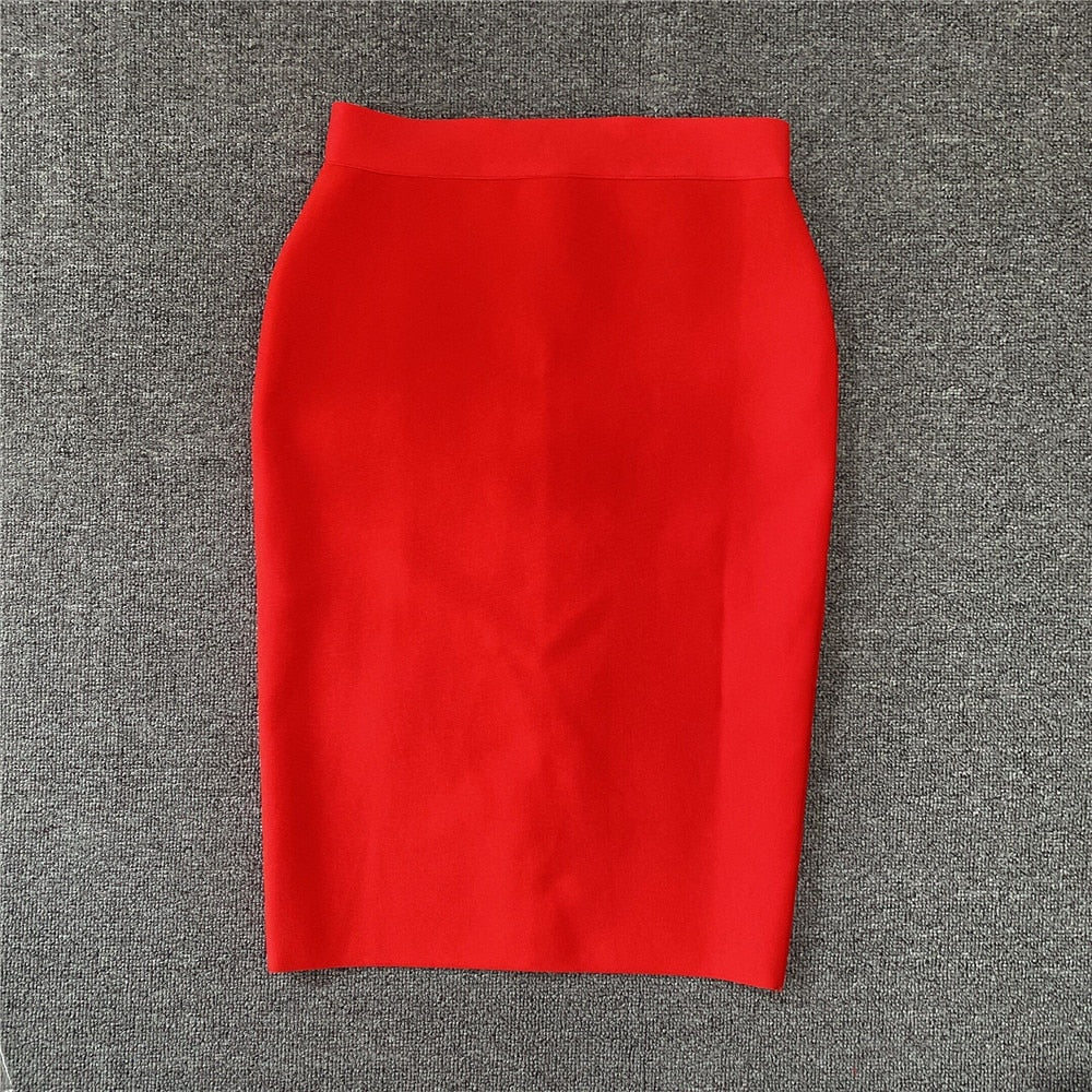 Women's Rayon Bandgae Elegant Pencil Skirt (13 Colors)