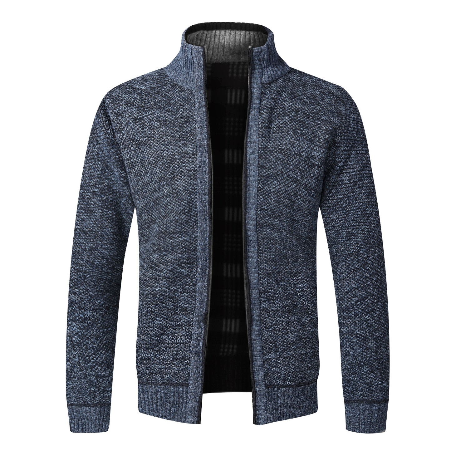 Men's Slim Fit Knitted Thick Fleece Zipper Sweatercoat (8 Colors)