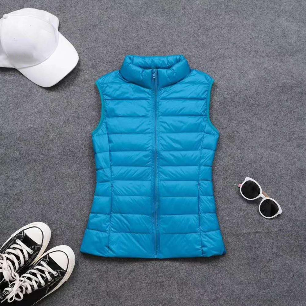 Spring autumn women 90% white duck down vest waistcoat soft warm thin Ultra Light waistcoat jacket female Portable vest coat