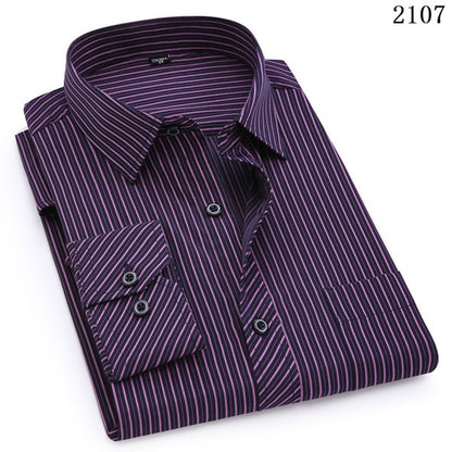 Men's Mens Business Classic Striped Long Sleeved Dress Shirts (5 Colors)