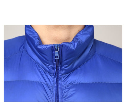 Men's Ultra Lightweight Water and Wind-Resistant Packable Down Stand Collar Jacket - Collection 2 (7 Colors)