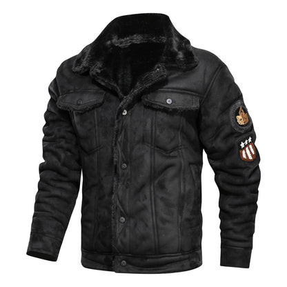 Men's Thick Bomber Faux Leather Jacket With Fleece lining (4 Colors / Options)