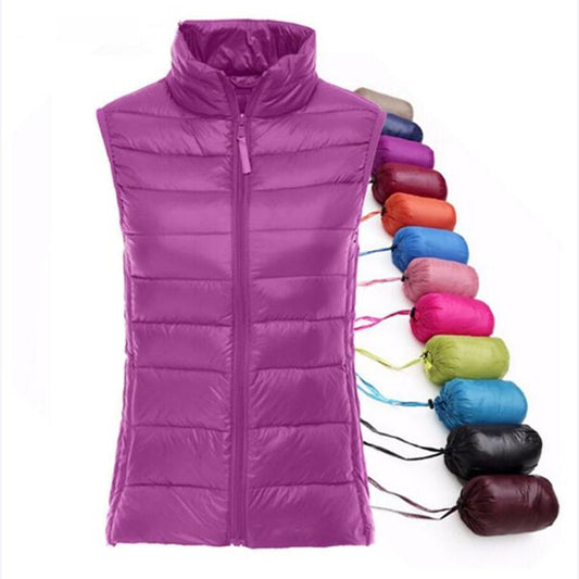 Soft warm thin Ultra Light waistcoat jacket female Portable vest coat